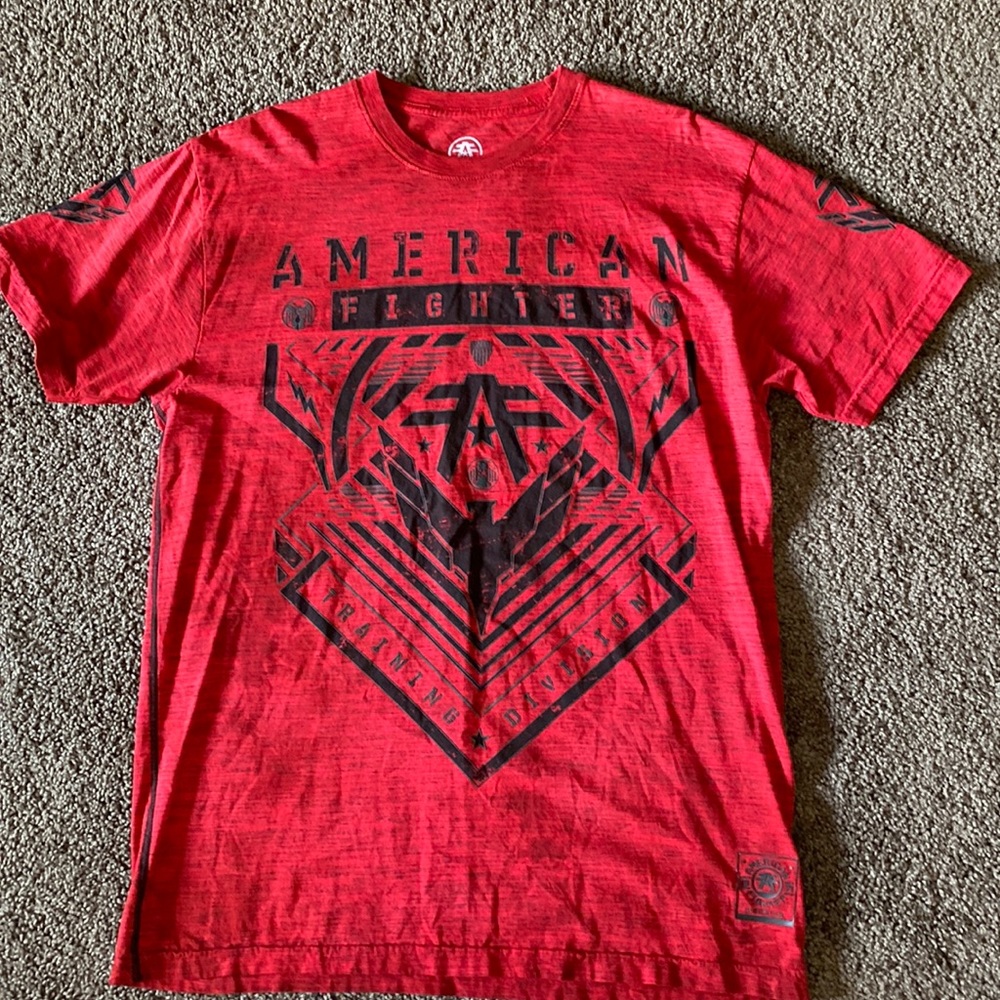 Red and Black American Fighter t-Shirt